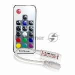 Мини контроллер LED радио (RF) 72 W/144 W, 17 кнопок, 12 V/24 V