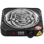 Плита настольная электрическая GOODHELPER ES-10T11 черный, 1.1 кВт, ТЭН, конфорки - 1, эмаль, поворотные переключатели