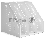 Лоток вертикальный Deli 79003Gray 3 отд. складной A5 200х150х180мм серый, пластик, вид 3