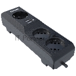 Сетевой фильтр Surge protector Pilot 3G 3xGP euro outlets, 10А/2.2 кВа, 2xUSB, 7m, черный
