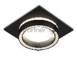 Светильник Ambrella light TN52422 BK/FR черный/белый матовый GX53 max 12W 105*105*45