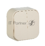 Переключатель 2-клавишный 10А 782236 Legrand Quteo Сл. кость