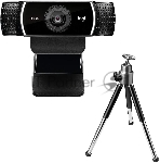 Веб-камера Logitech C922 Pro Stream 1920x1080, 30 кадр/с, USB Type-A, микрофон (2 шт, шумоподавление), автоматическая фокусировка, автоосвещение, универсальное крепление