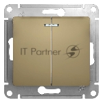 Механизм выключателя 2-кл. СП Glossa 10А IP20 10AX с подсветкой титан SchE GSL000453