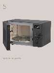 Микроволновая печь Tuvio MW03GB, 20 л с функцией разморозки, регулировкой мощности и автоменю серый, вид 7