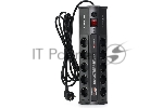 Сетевой фильтр CROWN CMPS-11 черный, 10 розеток, 3 м