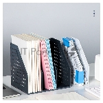 Лоток вертикальный Deli 79003Gray 3 отд. складной A5 200х150х180мм серый, пластик