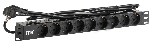 Блок ITK PDU 9 розеток DIN49440 (нем. cтанд.) 1U, шнур 2м вилка DIN49441 (нем. станд.), профиль из ПВХ, черный