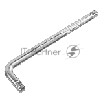 Вороток Г-образный Denzel 250x50 мм, квадрат 1/2", CrV, матовый хром