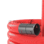 Труба гофро двустен. ПНД d63 с протяж. красн. (уп.50м) ДКС 121963