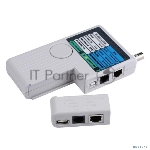 Тестер для витой пары ITK 4в1 RJ45/RJ11/BNC/USB с элем. пит.