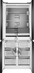 Холодильник Weissgauff WCD 450 Bru Steel Glass NoFrost Inverter матовая сталь трехкамерный 287/163л морозилка снизу, No Frost, Side by Side, вид 2