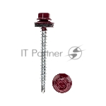 Саморез кровельный Kranz 4,8х50, окрашенный RAL 3005, короб (150 шт/уп)