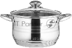 Кастрюля Lara LR02-581 SONATA 18x11,5 см, 2.9 л, 7-СТУПЕНЧАТОЕ ДНО, комбо-полировка, крышка, нержавеющая сталь