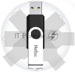 Флешка USB Netac U505 (NT03U505N-128G-30BK), 128Gb, USB 3.0, R/W 110/45, черный/серебристый