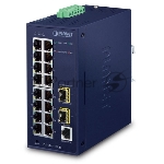 Коммутатор PLANET IGS-4215-16T2S, 16×1 Гбит/с + 2×1 Гбит/с SFP, управляемый