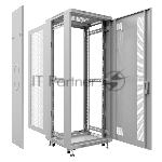 Шкаф серверный напольный Cabeus ND-05C-42U60/80 IP20, 42U, 2055х600х800 мм (ВхШхГ), дверь: перфорация, разборный, серый, вид 2
