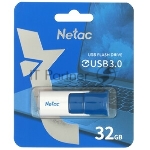 Флешка USB Netac U182 Blue (NT03U182N-032G-32BL), 32Gb, USB 3.0, R/W 70/30, синий/белый