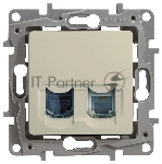 Розетка компьютерная RJ11+RJ45 к. 5 UTP, сл. кость ETIKA Розетка RJ11+RJ45 к. 5 UTP, сл. кость