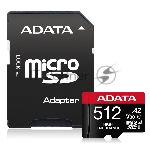 Карта памяти MICRO SDXC 512GB W/AD. AUSDX512GUI3V30SA2-RA1 ADATA