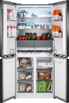 Холодильник Weissgauff WCD 450 Bru Steel Glass NoFrost Inverter матовая сталь трехкамерный 287/163л морозилка снизу, No Frost, Side by Side, вид 6