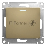 Механизм выключателя 1-кл. СП Glossa 10А IP20 10AX с подсветкой титан SchE GSL000413