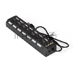 Хаб USB (концентратор) ExeGate EX293978RUS DUB-72SW (кабель-адаптер USB2.0 --> 7xUSB2.0, кнопки включения/отключения для каждого порта, Plug&Play, черный)