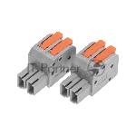 Клемма Rexant СМК 222-422R проходная разъемная 2 полюса серый 0,2-2,5/4 мм² (50 шт/уп)