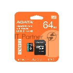 Карта памяти MICROSDXC UHS-I U3 V30S A2 100/75 MB/s 64GB RETAIL W/1 ADAPTER