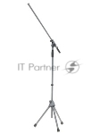 Микрофонная стойка "журавль" K&M 21080-300-02 высота от 925 до 1630 мм, длина стрелы от 425 до 725 мм, металлические узлы, складная конструкция, материал стойки - сталь, цвет хром