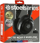 Гарнитура SteelSeries Arctis Nova 5 чёрный, беспроводная, радиоканал, до 60 ч, совместимость с PS5, вид 5