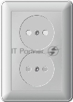 Розетка 2-м СП W59 16А IP20 защ. шторки без заземл. бел. SchE RS16-254-18