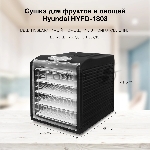 Сушилка для овощей и фруктов Hyundai HYFD-1803, черный, 27 поддонов, вид 8