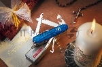 Нож перочинный Victorinox Huntsman (1.3713.T2) 91мм 15функций синий полупрозрачный карт.коробка