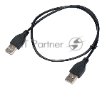 Кабель USB2.0 Cablexpert CC-USB2-AMAM-0.6M, AM/AM, экран, 28/26AWG, медь, Pro, 0.6м, черный, пакет