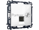 Комплект механизма компьютерной розетки ALFA Белый глянец RJ-45(8P8C) CAT6 с шторкой QUANT (AP1120, VM188) MA112010