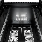 Шкаф серверный напольный Cabeus ND-05C-42U80/120-BK IP20, 42U, 2055х800х1200 мм (ВхШхГ), дверь: перфорация, боковая панель: сплошная, разборный, чёрный, вид 4