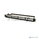 Комм. патч-панель Hyperline, 19", 1HU, портов: 24 х keystone, неэкр., цвет: чёрный, (PPBL6-19-24-RM)