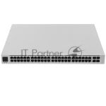 Коммутатор Ubiquiti UniFi Switch Pro 48 PoE (USW-Pro-48-POE-EU), 40×1 Гбит/с PoE+ + 8×1 Гбит/с PoE++ + 4×10 Гбит/с SFP+ Uplink, управляемый, вид 7