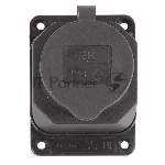 Розетка кабельная наружной установки IР44 16А 2Р+E каучук ОМЕГА IEK PKR11-016-2-K02