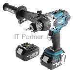 Дрель-шуруповерт Makita DHP458RFE, 18 В, 3 Ач, 91 Нм, щеточный, ударный, вид 10