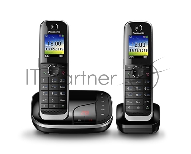 Телефон беспроводной (DECT) Panasonic KX-TGJ322RUB черный (труб. в компл.:2шт) автооветчик АОН
