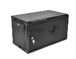 Шкаф телекоммуникационный настенный разборный ЦМО ЭКОНОМ 9U (600 x 520) дверь металл, черный (ШРН-Э-9.500.1-9005)