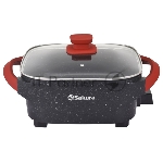 Электросковорода Sakura SA-7714BR Master Chef 1800-2000Вт 30х10см квадр черн/красн