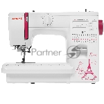 Швейная машина Janome Q-23P белый/рисунок, электромеханическая, вертикальный качающийся, 24 операции, автоматическая петля
