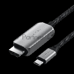 Кабель (переходник) Satechi ST-YH8KCM USB-C To HDMI 2.1 8K Cable, Поддержка 8K/60Hz, 2м, cерый