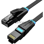 Патч-корд Vention прямой UTP cat.6, RJ45 - 1,5м. плоский Черный