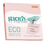 Блок самоклеящийся бумажный Stick`n ECO 21746 76x76 мм 100лист. 60г/м2 пастель розовый