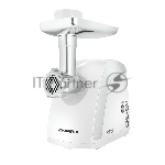 Мясорубка электрическая Maunfeld MMG.2000W белый, 2000 Вт, 2.6 кг/мин, реверс, защита от перегрузки, металлический лоток, насадки - 5