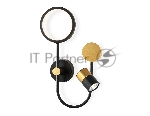 Настенный светодиодный светильник со сменной лампой Ambrella light FL51602/3 BK/GD черный/золото 11W 4200K+GU10 424*275*100